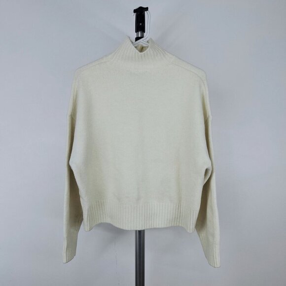 Zara Wool Blend Cream Highneck Pullover Sweater Sz S - Picture 7 of 13
